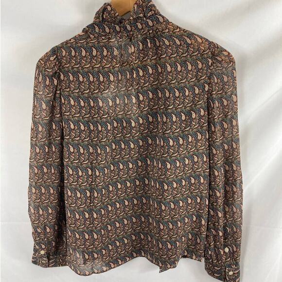 Banana Republic 2 Layer Paisley Print Blouse size small - Picture 5 of 5